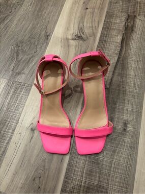 Women's Hot Pink Ankle-Strap Heels